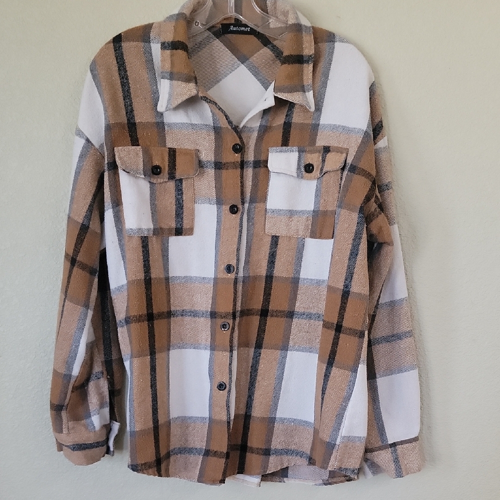 Plaid Button-Up Shirt